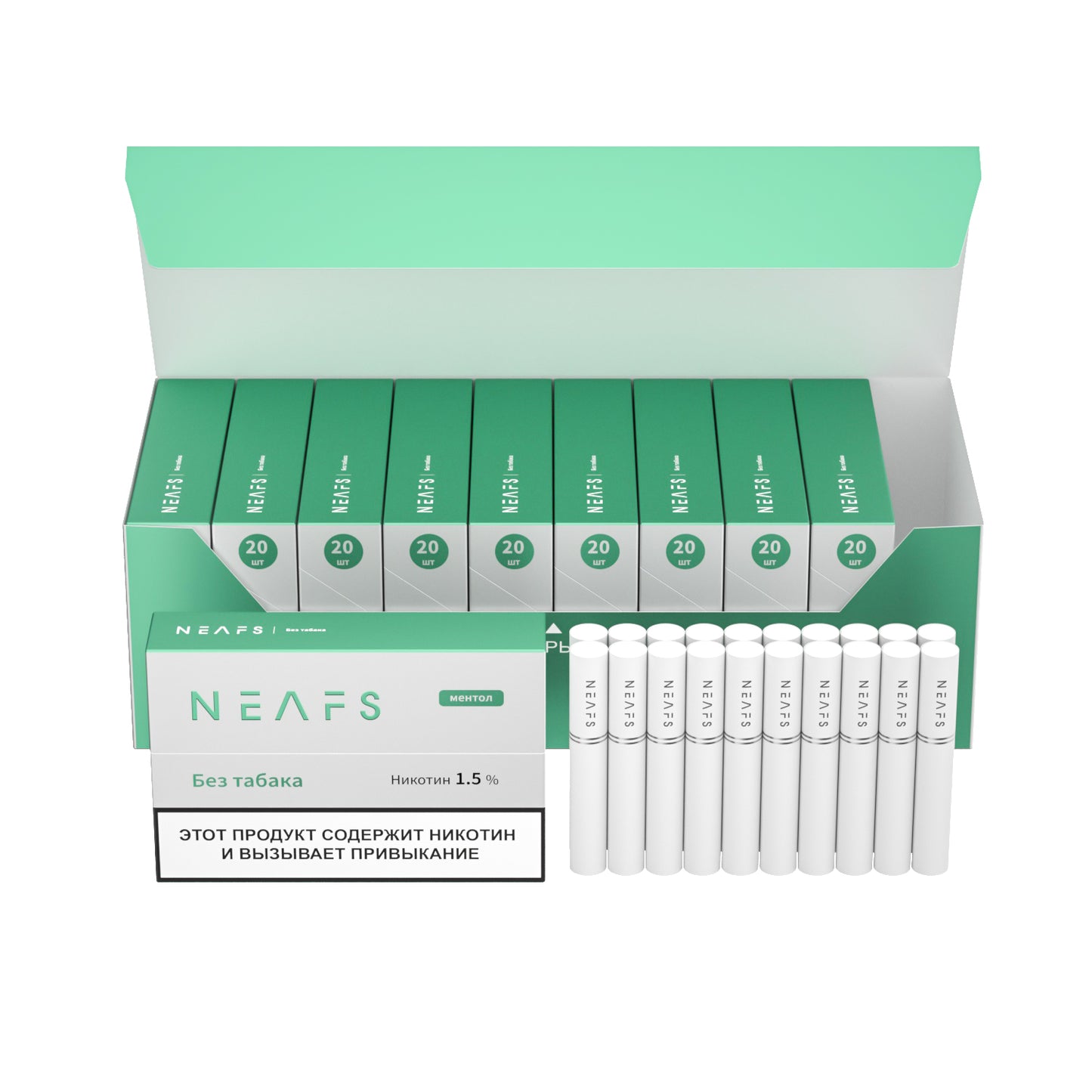 Никотиновые стики NEAFS Ментол 1.5% – 200 стиков